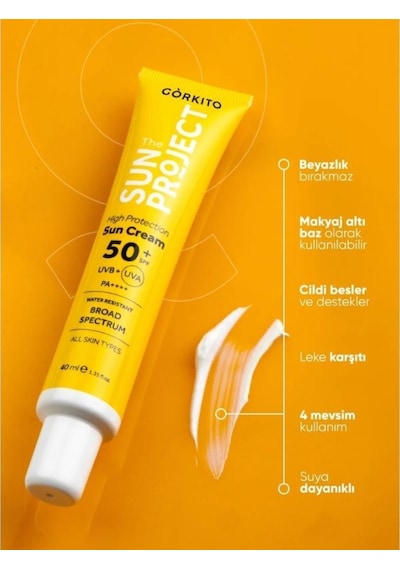Görkito The Sun Project Yüksek Korumalı Güneş Kremi Spf50 40ml