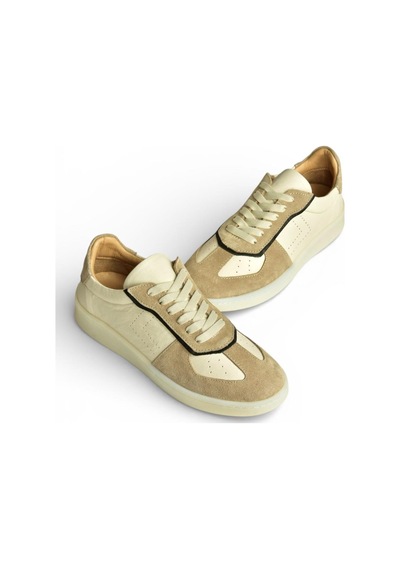 Fox Shoes Y555201403 Bej Hakiki Deri Kadın Spor Ayakkabı Sneakers Bej