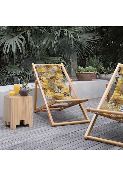 Bluehomeconcept Adawall Sarı Tropikal Katlanabilir Şezlong