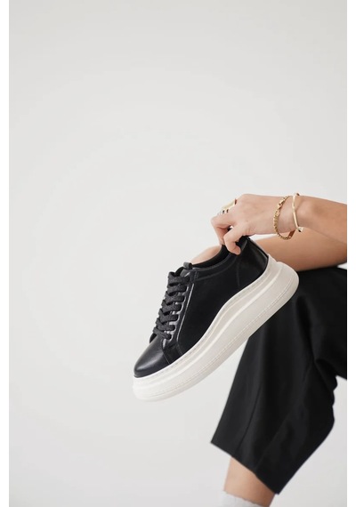 Trendella Kadın Siyah Sneaker Tr01ms05a Beyaz