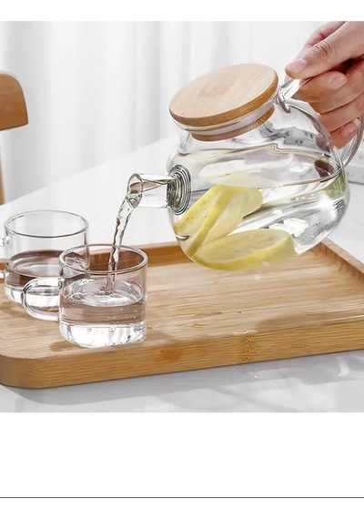 Hubrendy Tedarik Bambu Kapaklı Borosilikat Cam Demlik 1000ml Royaleks-cm-2000 Diğer