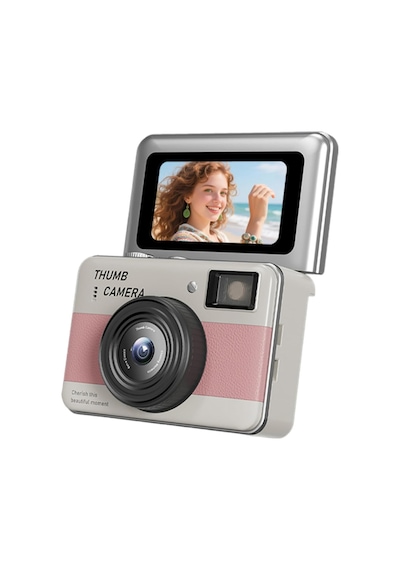 5 Adet Mini Dijital Retro Kamera 180 Dönebilen Ekran, Flaşlı Kompakt Tasarım, Selfie Vlog İçin 4k Digital Camera