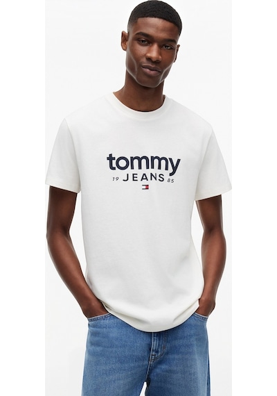 Tommy Hilfiger Tjm Slım Graphıc Tee Ext Erkek Beyaz T-shirt - Dm0dm23376