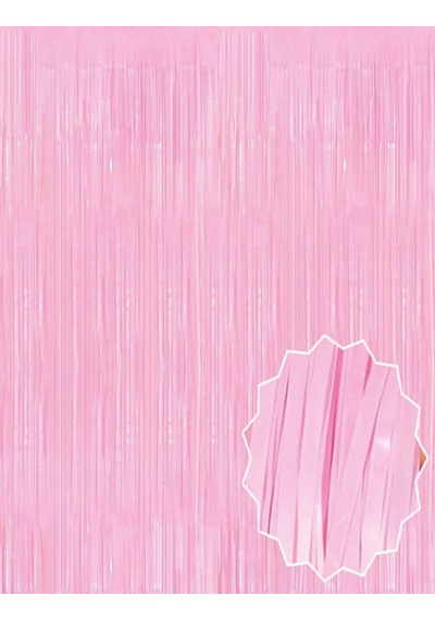 Premium Hatıra Duvar Süsü Baby Shower Soft Pembe Püsküllü Kapı Perdesi 1x2 M