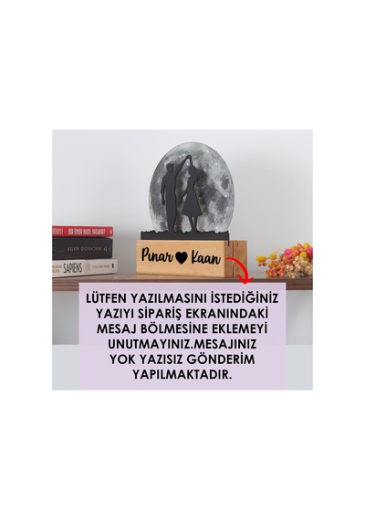 Işıklı Pleksi Dolunay Kişiselleştirilebilir Biblo Belinda Elele Tutuşan Çift Anahtar Askılığı Gri - 740055739