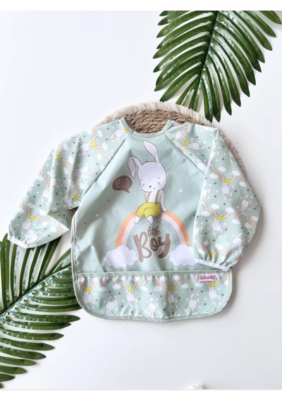Bebechi Bambino Kids Uzun Kollu Mama Ve Aktivite Önlüğü 6-24 Ay Mint Yeşili