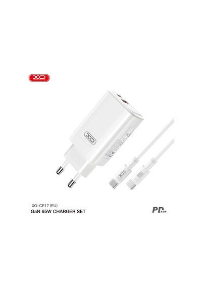 65w Pd Hızlı Şarj Cihazı Usb-c Ve Usb-a Çift Çıkışlı Adaptör Ve Kablo Seti