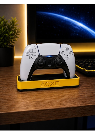 Veriqo 3d Ps5 Dualsense Şarj Ve Stand Ünitesi Playstation 5 Kontrolcü Masaüstü Düzenleyici Standı Sarı