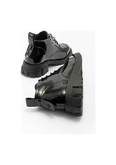 Luvishoes Lagom Siyah Rugan Kadın Bot Sıyah Rugan