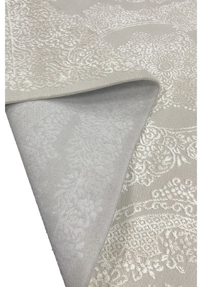 4 Metrekare - 6 Metrekare Bambu Tarz Modern Salon Oturma Odası Mutfak Halısı Antialerjik Bej 10018krem