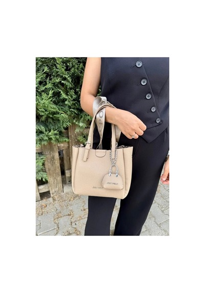 Just Polo Kadın Yeni Sezon Yumuşak Derili 4 Bölmeli Lüks El Ve Omuz Çantası Shopper Ebat: 28 X 20 Cm Vizon 04633048