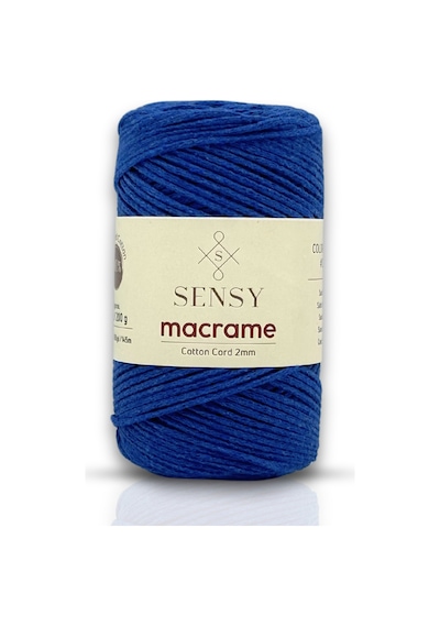 Premium Koton Pamuk Makrome İpi 2mm Cotton Zincir Makrome Çanta İpi Supla İpi Koton İp Saks Mavisi