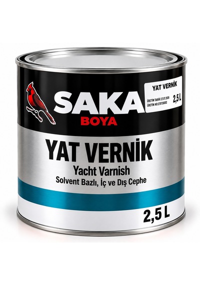 Saka Boya Yat Vernik 2,5 L Ahşap Yüzeyler İçin Koruyucu Şeffaf Vernik