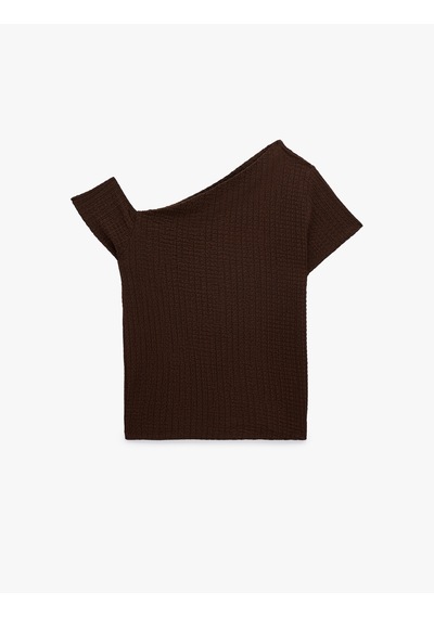 Koton Bürümcük Kumaş Slim Fit Kısa Kollu Asimetrik Kesim Tek Omuz Bluz Kahverengi 6sak10287ek Kahve Koton Bürümcük Kumaş Slim Fit Kısa Kollu Asimetrik Kesim Tek Omuz Bluz Kahverengi 6sak10287ek Kahve