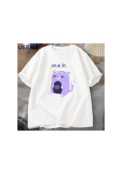 Tarzsokak Meh Kedi T-shirt Erkek Giysileri O Boyun Pamuk Tee Büyük Boy Tstreetweed Pamuklu Üs 2964 Beyaz