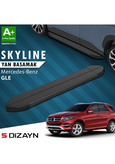 S-dizayn Mercedes Gle W166 Skyline Siyah Yan Basamak 193 Cm 2012-2019 A+ Kalite