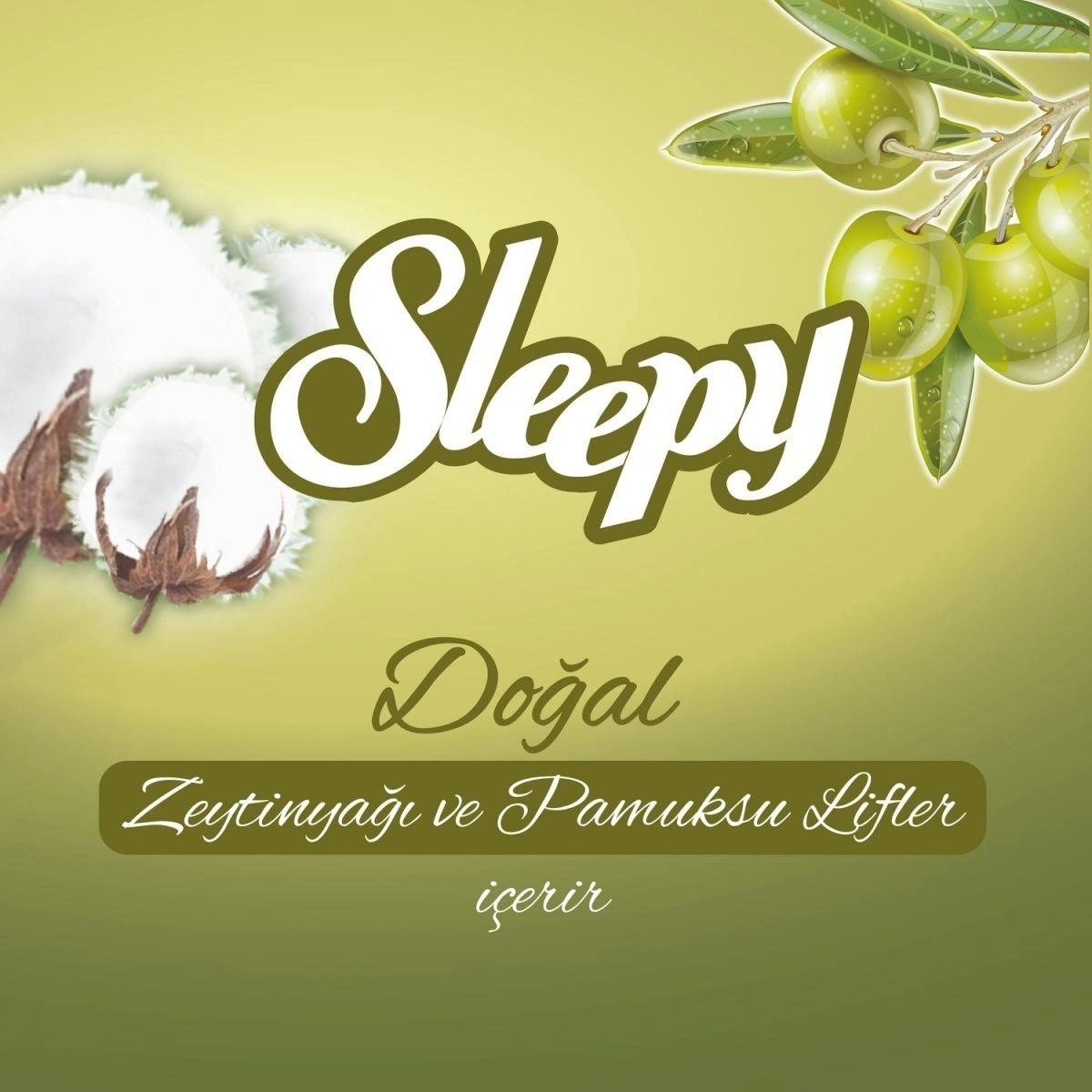 Sleepy Doğal Zeytinyağlı Islak Havlu Mendil 90 Yaprak Tekli