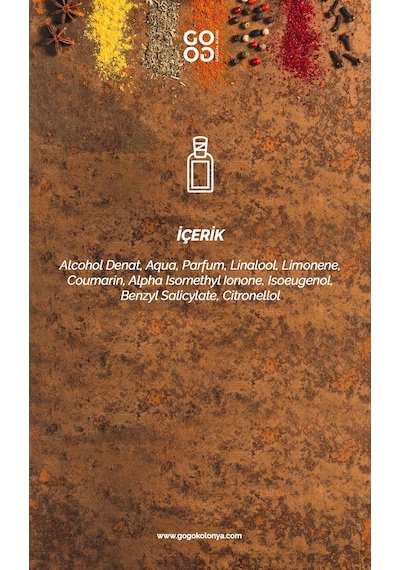 Gogo Spice Kolonya 250ml Cam Şişe Amber