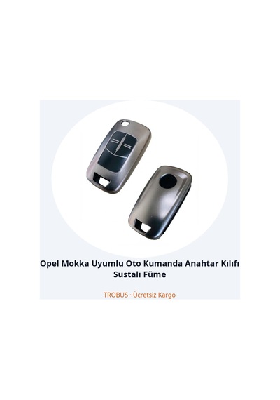 Trobus Opel Mokka Uyumlu Oto Kumanda Anahtar Kılıfı Katlanır Füme