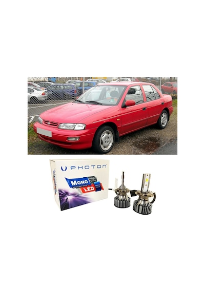 Kia Sephia Led Xenon Uzun + Kısa Far Ampulü H4 Mono Yeni Seri Beyaz 1992-2004