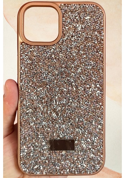 İphone 13 / 14 Yıldız Tozu Premium Çöl Rengi Silikon Kılıf Bej