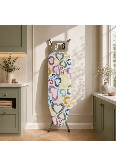 Pionny Keçeli Ütü Masası Kılıfı - 55x140 Cm - Amour Çok Renkli