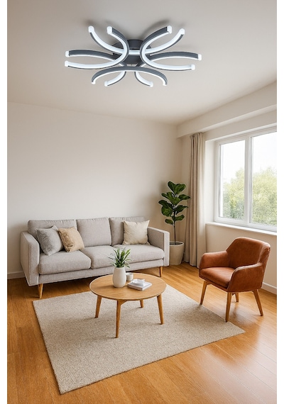 Levora Antrasit Renk Modern Tasarım - Oturma Odası - Salon - Mutfak - Yatak Odası Beyaz Led Avize Antrasit Levora Antrasit Renk Modern Tasarım - Oturma Odası - Salon - Mutfak - Yatak Odası Beyaz Led Avize Antrasit