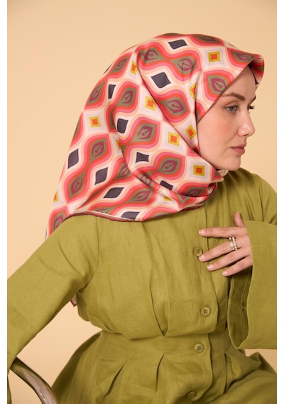 Silk Home Twill İpek Eşarp 11470-23 Yeşil, Mercan, Antrasit, Pembe, Asit, Beyaz