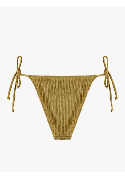 Koton Boncuk Detaylı Yanları Bağlamalı İpli Dokulu Mikro Bikini Altı Yeşil 6sak00164mm