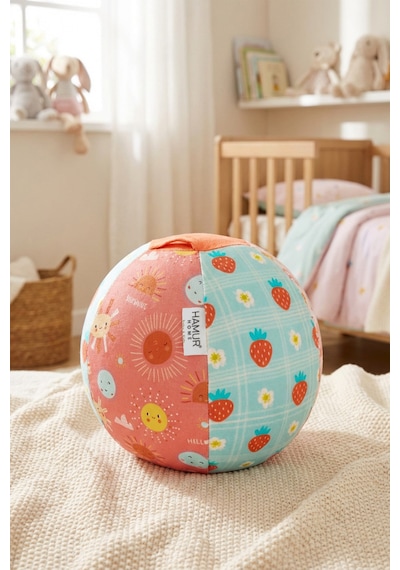 Baskılı Peluş Bez Balon Kılıfı Yıkanabilir Yumuşak Bebek Balonlu Oyun Topu Girls