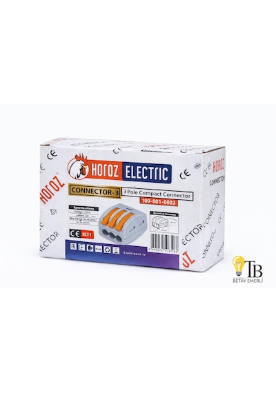 Horoz Electric 3 Kutuplu Hızlı Klemens Compact Connector 20 Adet