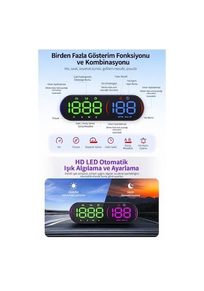 Ally Hud G26 Gps Head Up Display Hud, Dijital Hız Göstergesi