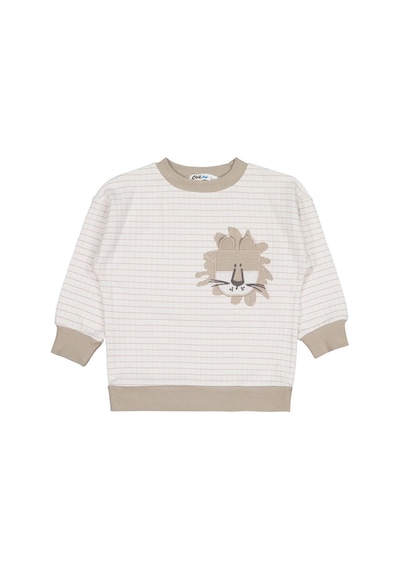 Civil Boys Aslan Nakışlı 2-5 Yaş Sweatshirt - Bej Vizon