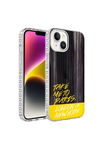 Smcase Apple Uyumlu iPhone 13 Kılıf Desenli Elegans Serisi No Silikon