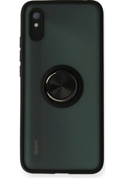 Uryport Xiaomi Redmi 9a Kılıf Montreal Yüzüklü Silikon Kapak - Siyah