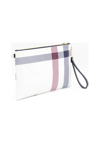 Silver Polo Sp1034 Kadın Portföy & Clutch Ekose Beyaz-lacivert Beyaz - Lacivert
