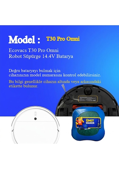 Ecovacs T30 Pro Omni Robot Süpürge 5200 Mah Batarya
