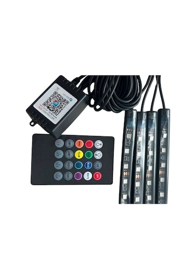 Araç Altı Rgb Led Aydınlatma Şerit Led 4'lü Set 90 120cm App Kontrollü İp68 Su Geçirmez
