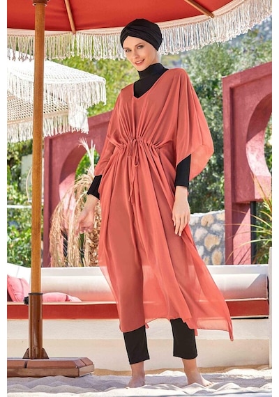 Adasea Mayo Üzerine Tek Pareo Kaftan Lına 6039 Tarçın Tarçın