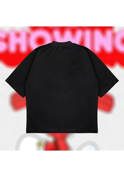 Startmore Just Keep Showing Up Oversize Unisex Pamuklu Nefes Alan Kalın Kumaşlı Siyah