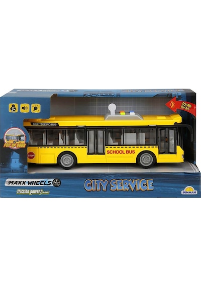 Sunman 1:16 Maxx Wheels Sesli ve Işıklı Şehir Otobüsleri Sarı
