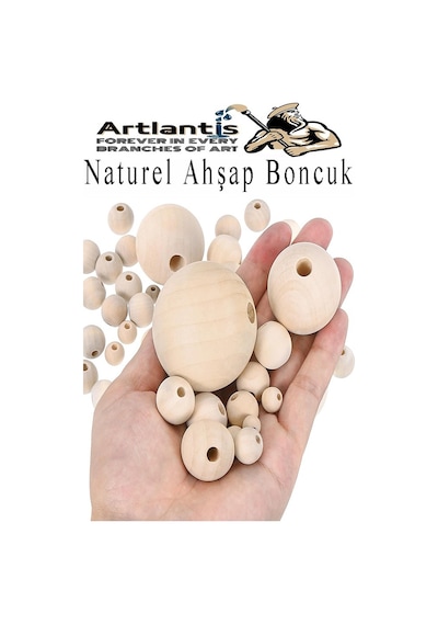 Naturel Ahşap Boncuk 6mm 50 Li 1 Paket Ham Boyanabilir Ahşap Yuvarlak Doğal Boncuklar Takı Tasarım Ektinlik Kreş Okul