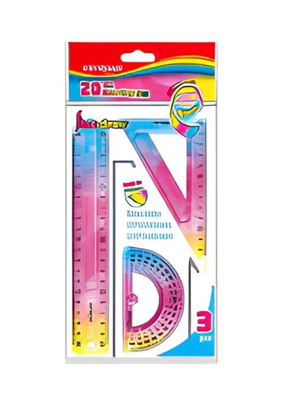 20 Cm Cetvel Seti Rengarenk