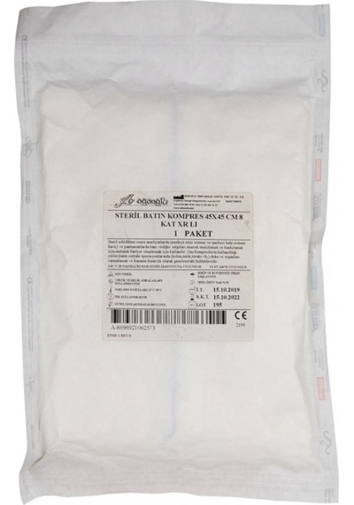 Alban Batın Kompres 40 x 40 CM - 8 Kat - Xray'li 25 Adet