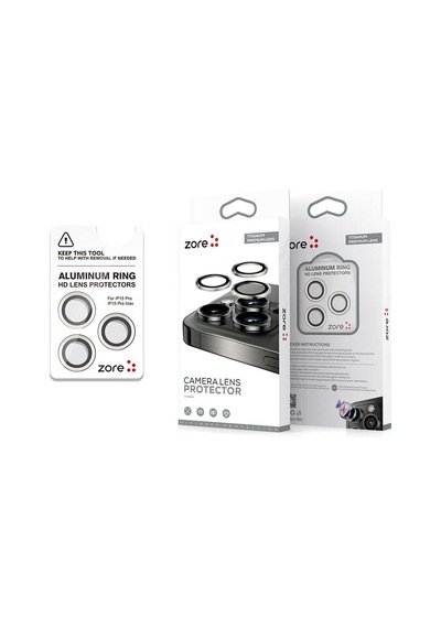 İphone 15 Pro Uyumlu Parmak İzi Bırakmayan Kamera Lens Koruyucu Cl-15 - Gümüş - T29716