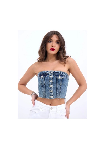 Defymoda 6285 Kot Bluz-mavi Mavi