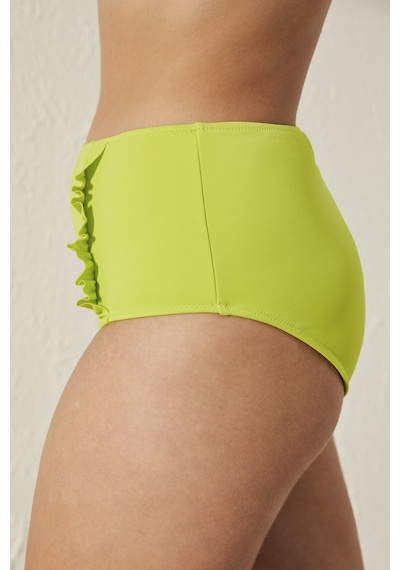 Penti Basic Yüksek Bel Fırfırlı Siyah Bikini Altı