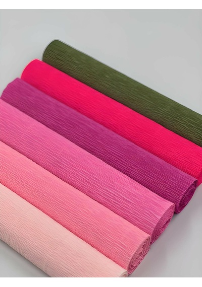 Roco Paper İtalyan Krapon Kağıdı Set Pinky 180 Gr - 25x125 Cm 6