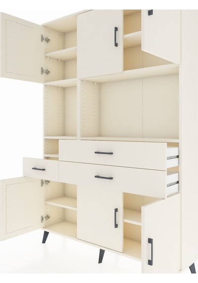Arges Dolap 9 Raflı 3 Çekmeceli 6 Kapaklı 132x30x195 Aytaşı-a... Aytaşı