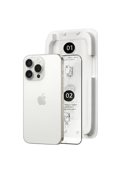Fulltech Magicbox iPhone Uyumlu 16 Pro Premium Tempered Glass Aparatlı Ekran Koruyucu - Clear